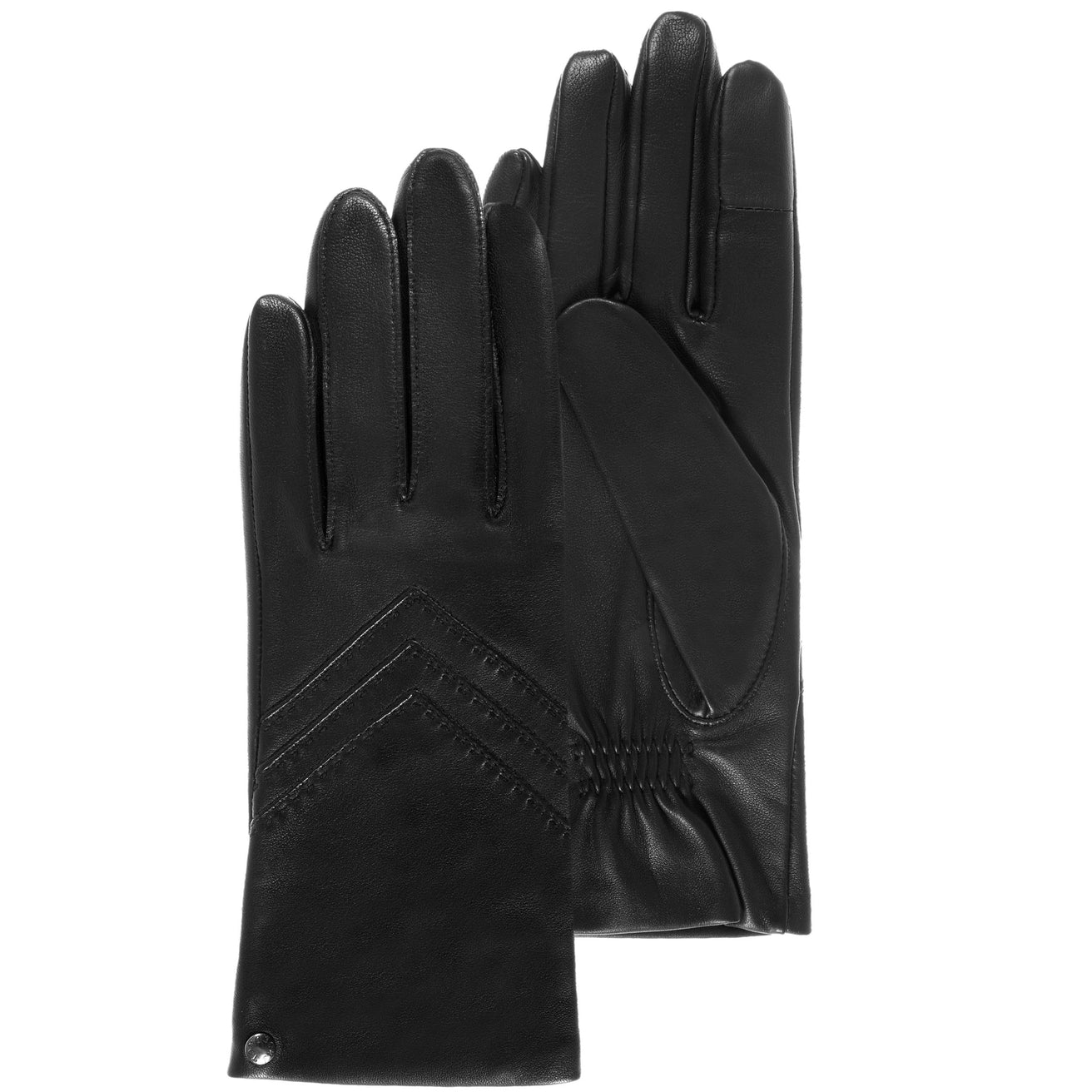 Guantes Mujer cuero chevrón Negro
