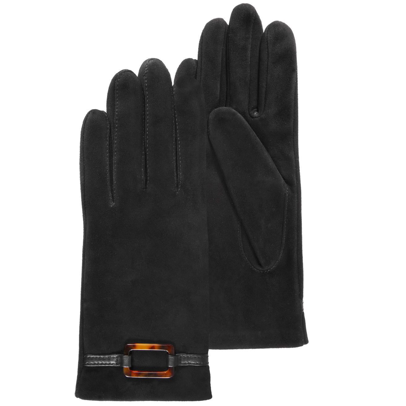 Guantes Mujer Cuero de cabra terciopelo Negro