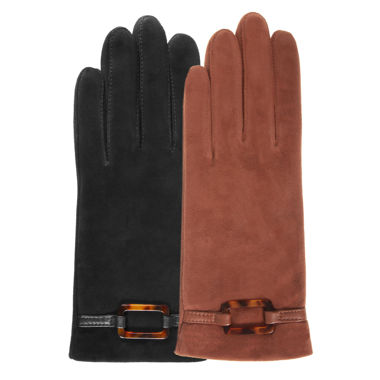 Guantes Mujer Cuero de cabra terciopelo Negro