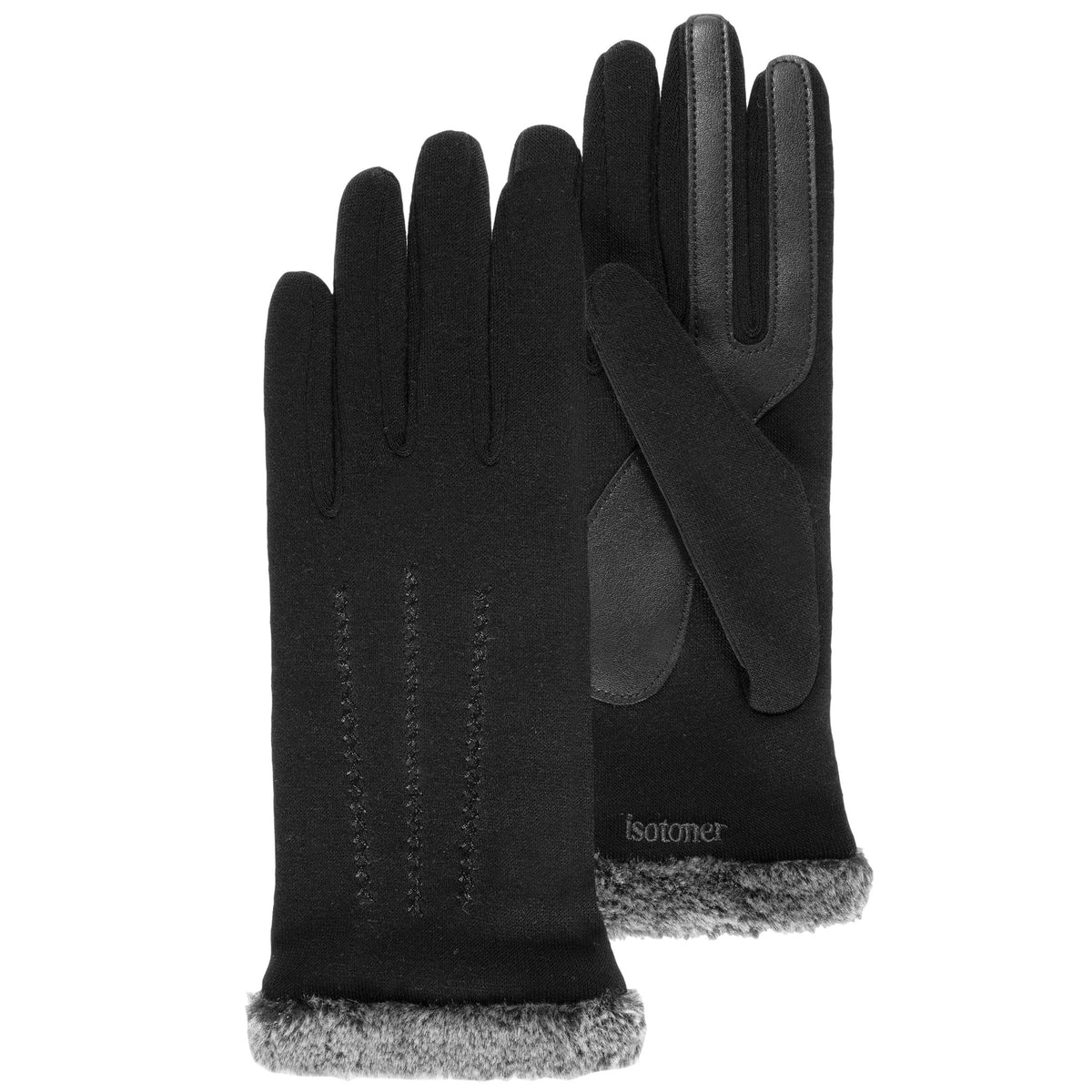 Gants Femme tactiles tissu doux Noir