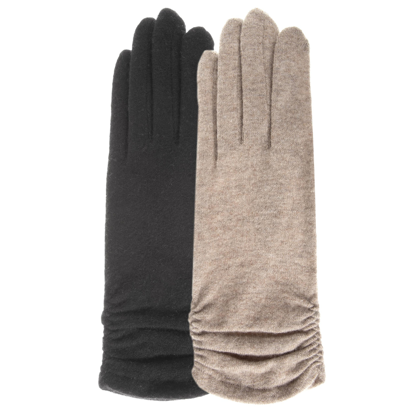 Guantes largos Mujer táctil lana Negro