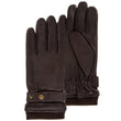 Guantes Hombre táctiles cuero correa de ajuste Marrón