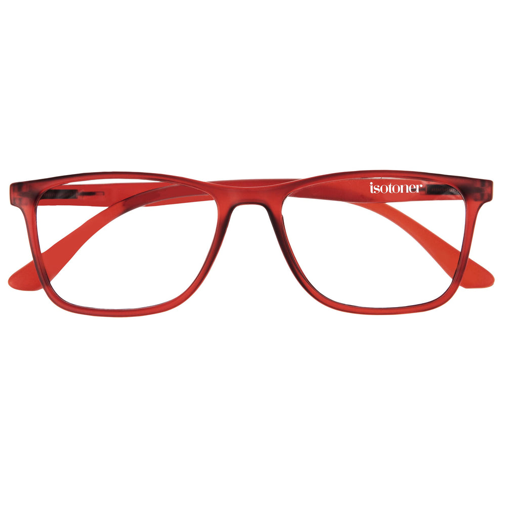 Gafas de lectura rectangulares unisex Rojo - Isotoner