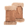 Mitones Mujer borde imitación de piel Topo camel Isotoner