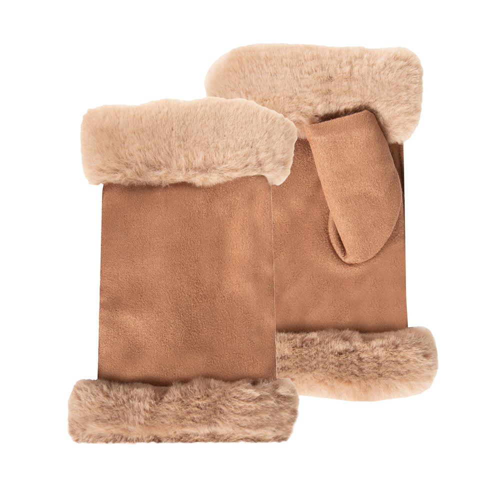 Mitones Mujer borde de imitación piel Camel - Isotoner