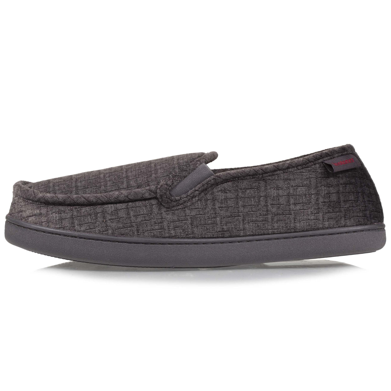 Zapatillas de casa mocasines Hombre Gris interior rojo
