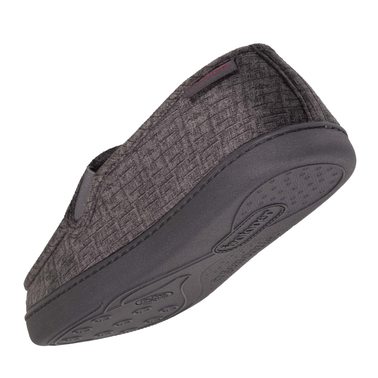 Zapatillas de casa mocasines Hombre Gris interior rojo