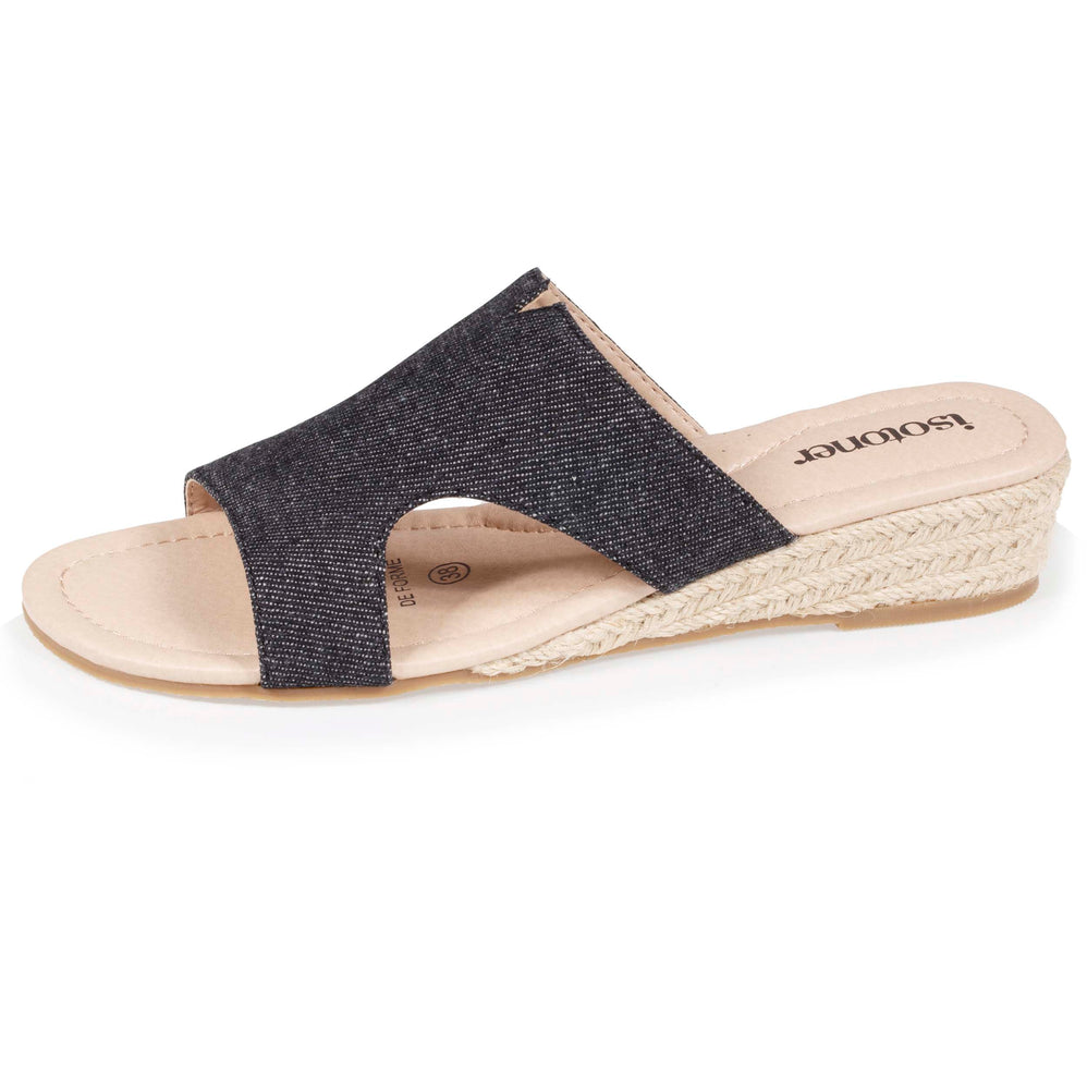 Mules Mujer con tacón Jean Negro - Isotoner