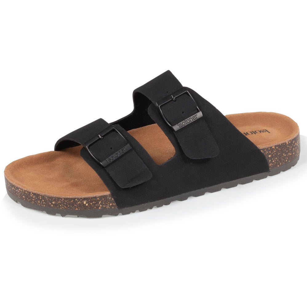 Mules sandalias Mujer Doble Correa Negro - Isotoner