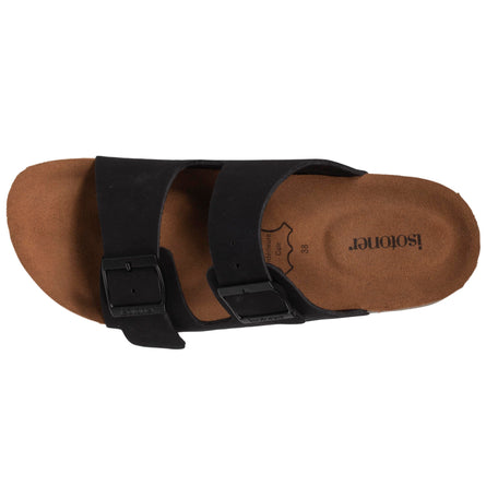 Mules sandalias Mujer Doble Correa Negro - Isotoner