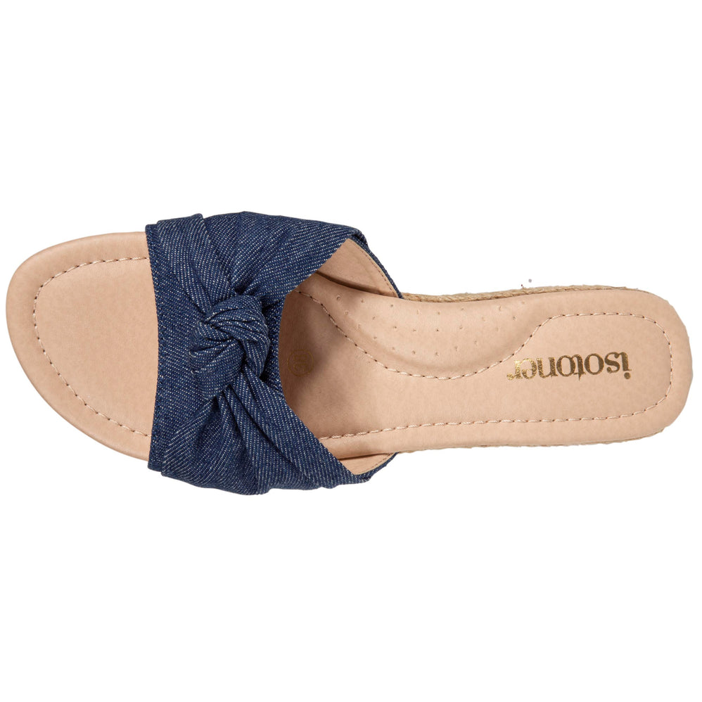 Mulas Mujer con tacón cuerda efecto jean Azul - Isotoner