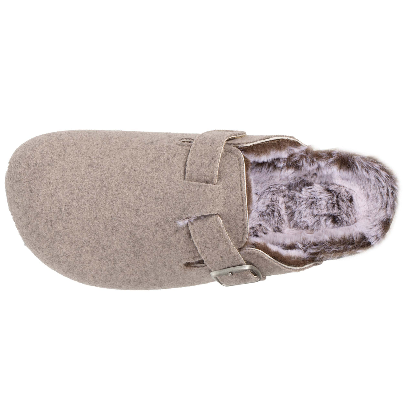 Zapatillas de casa zuecos Mujer fieltro Topo achinado