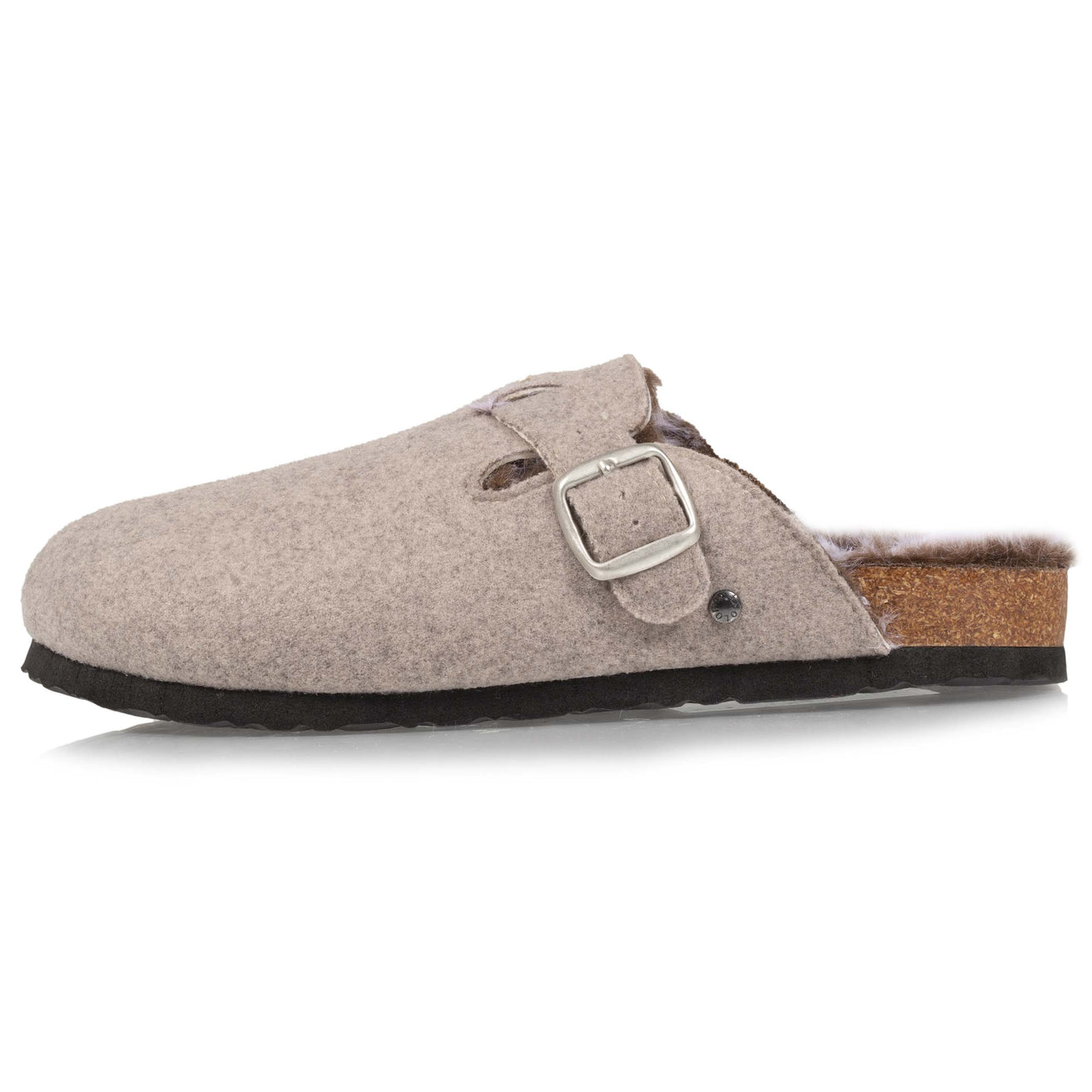 Zapatillas de casa zuecos Mujer fieltro Topo achinado