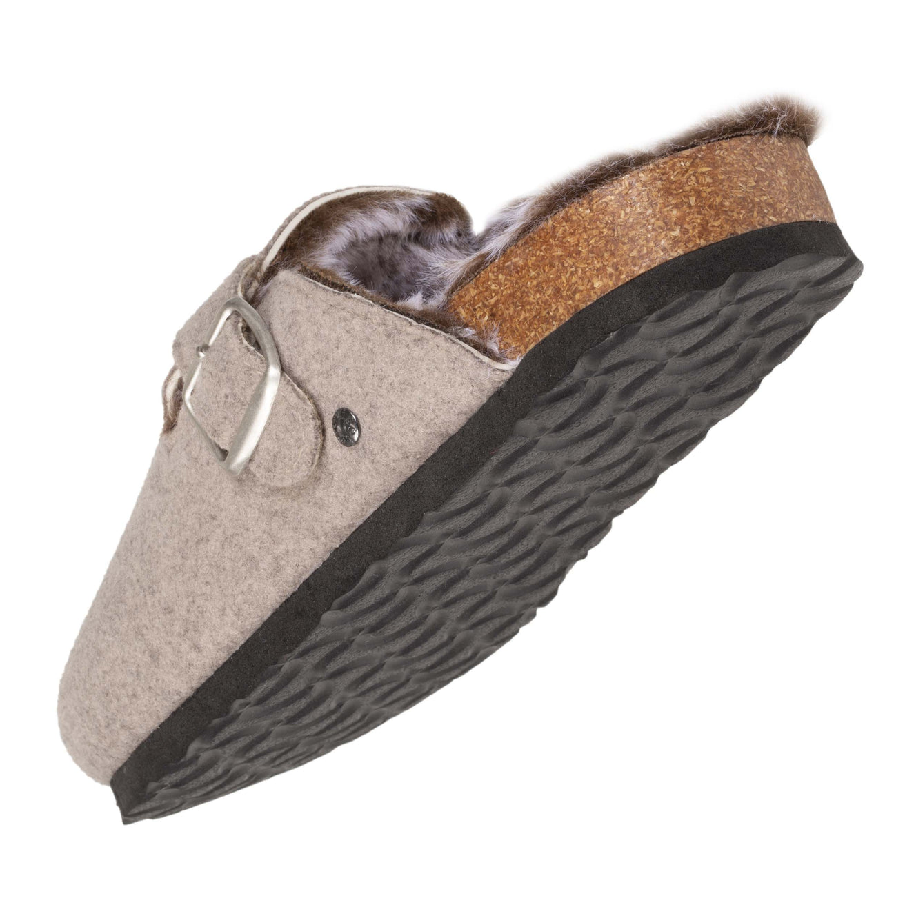 Zapatillas de casa zuecos Mujer fieltro Topo achinado