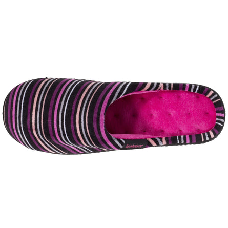 Chaussons mules Femme Rayures Fuschia - Isotoner