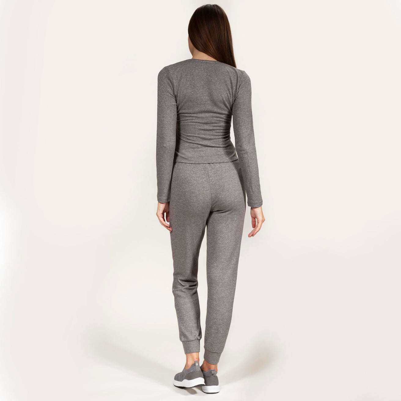 Pantalón jogger Mujer Gris jaspeado