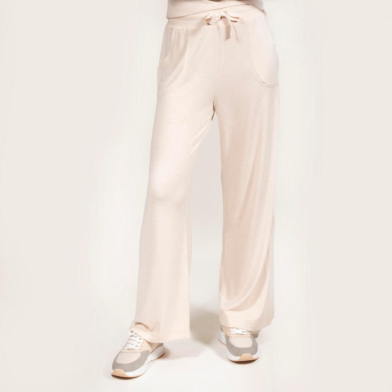Combinar Pantalon Ancho Pantalón Beige Mujer Pantalón Largo Mujer