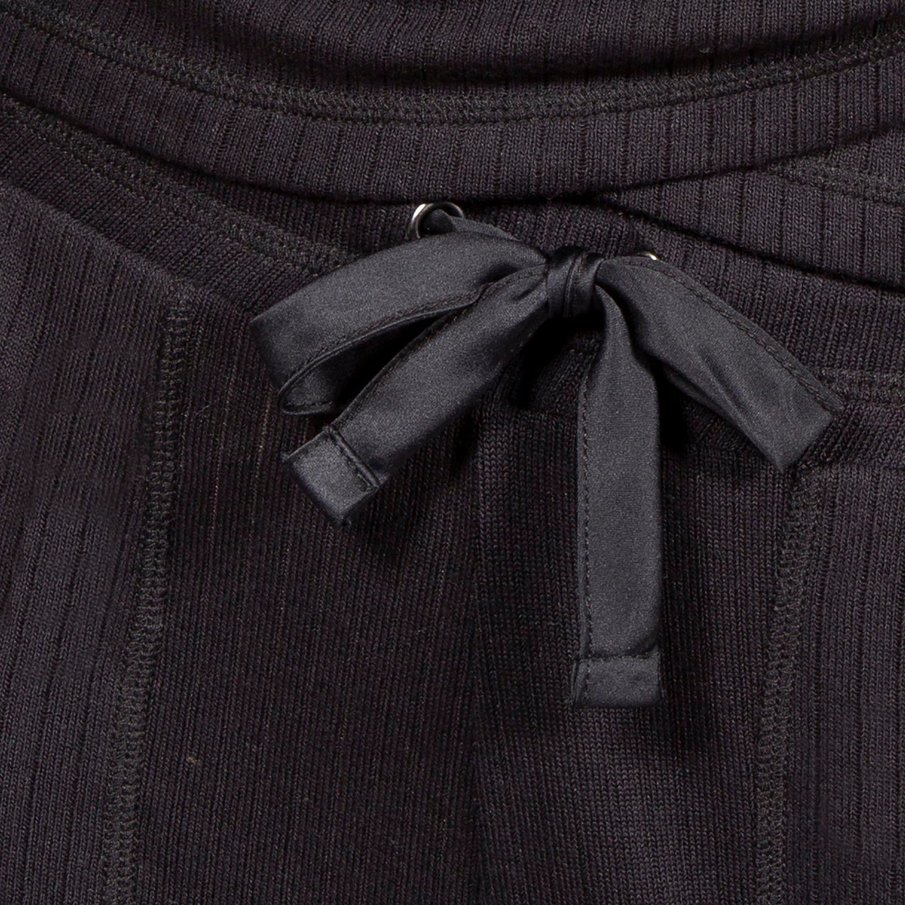Pantalón largo Mujer malla acanalado Negro