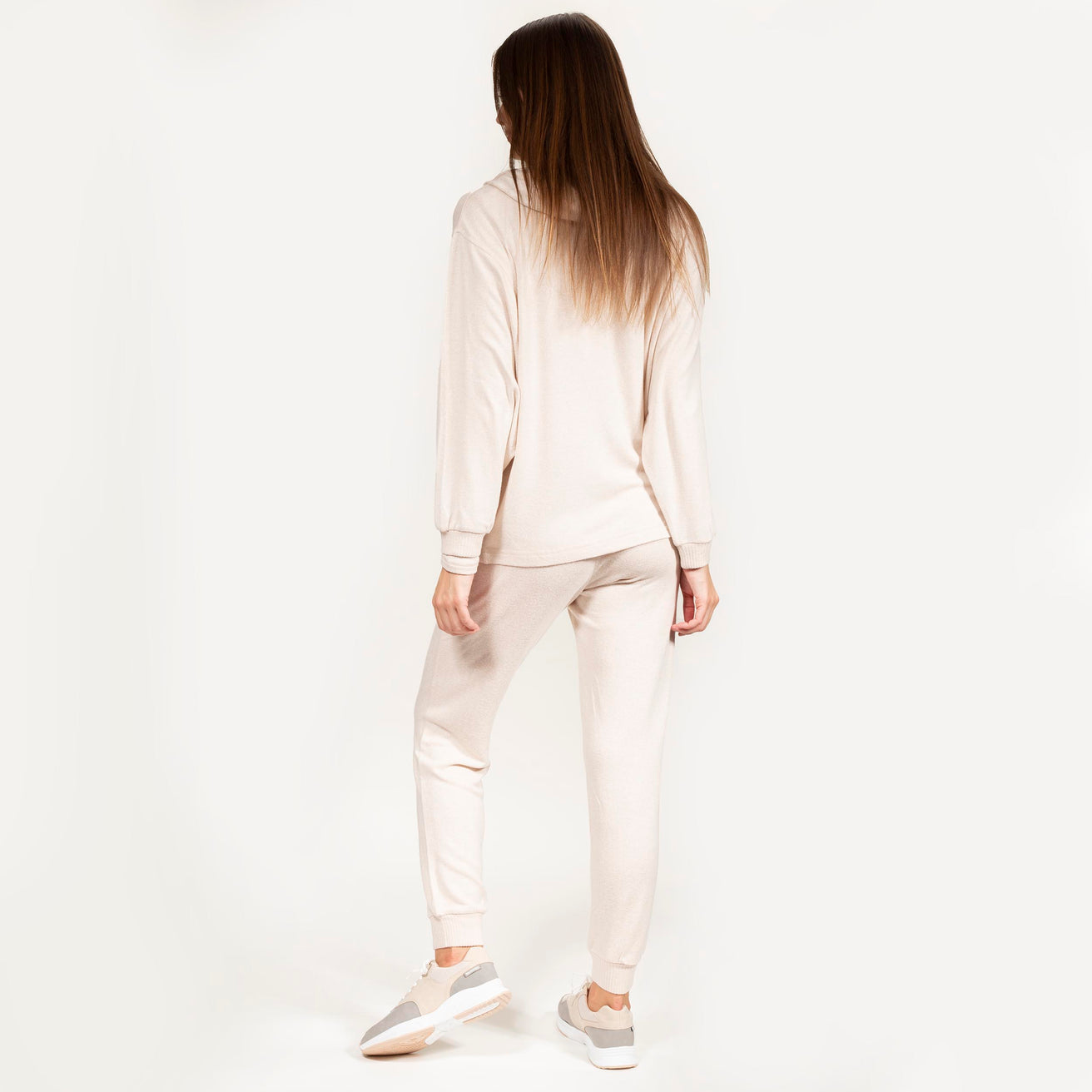 Sudadera con capucha Mujer Beige