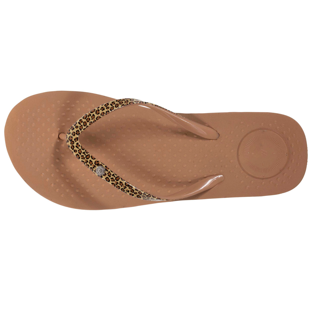 Chanclas Mujer lisas correa animal Beige