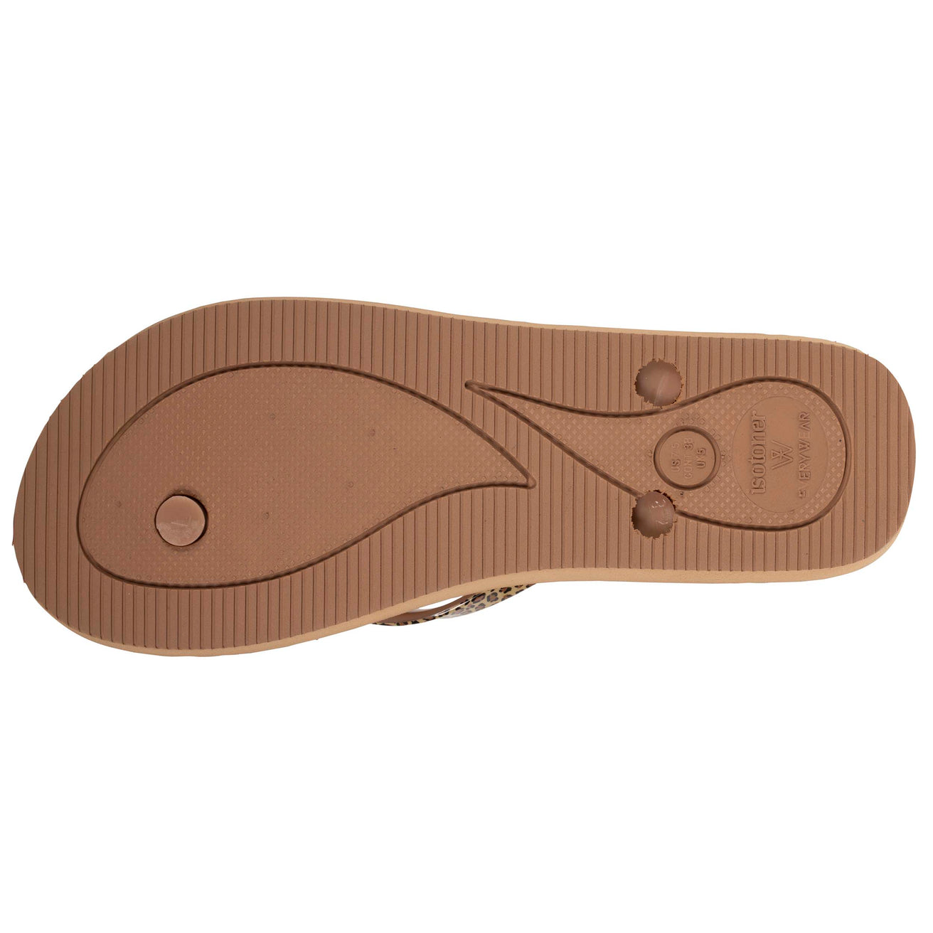 Chanclas Mujer lisas correa animal Beige