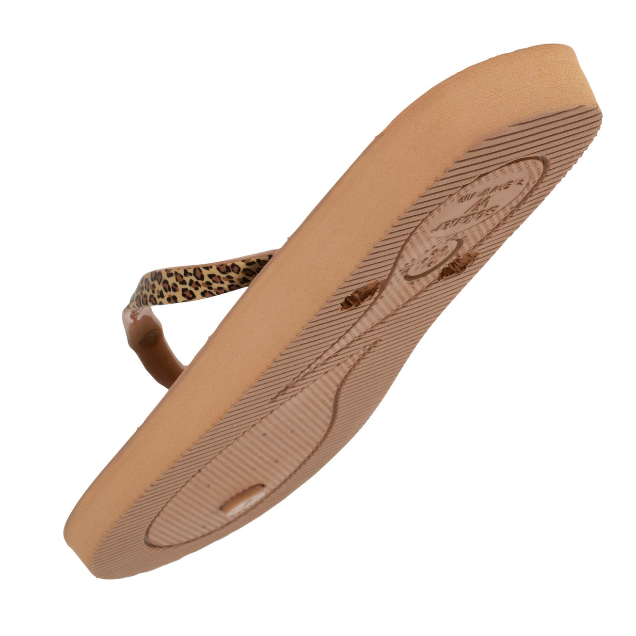 Chanclas Mujer lisas correa animal Beige