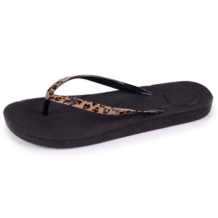 Chanclas Mujer correa estampado animal Negro - Isotoner