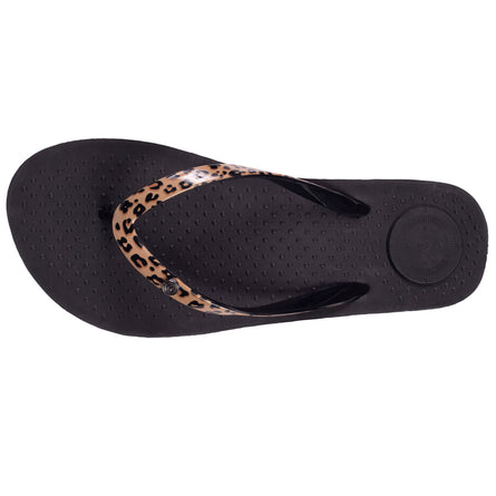 Chanclas Mujer correa estampado animal Negro - Isotoner
