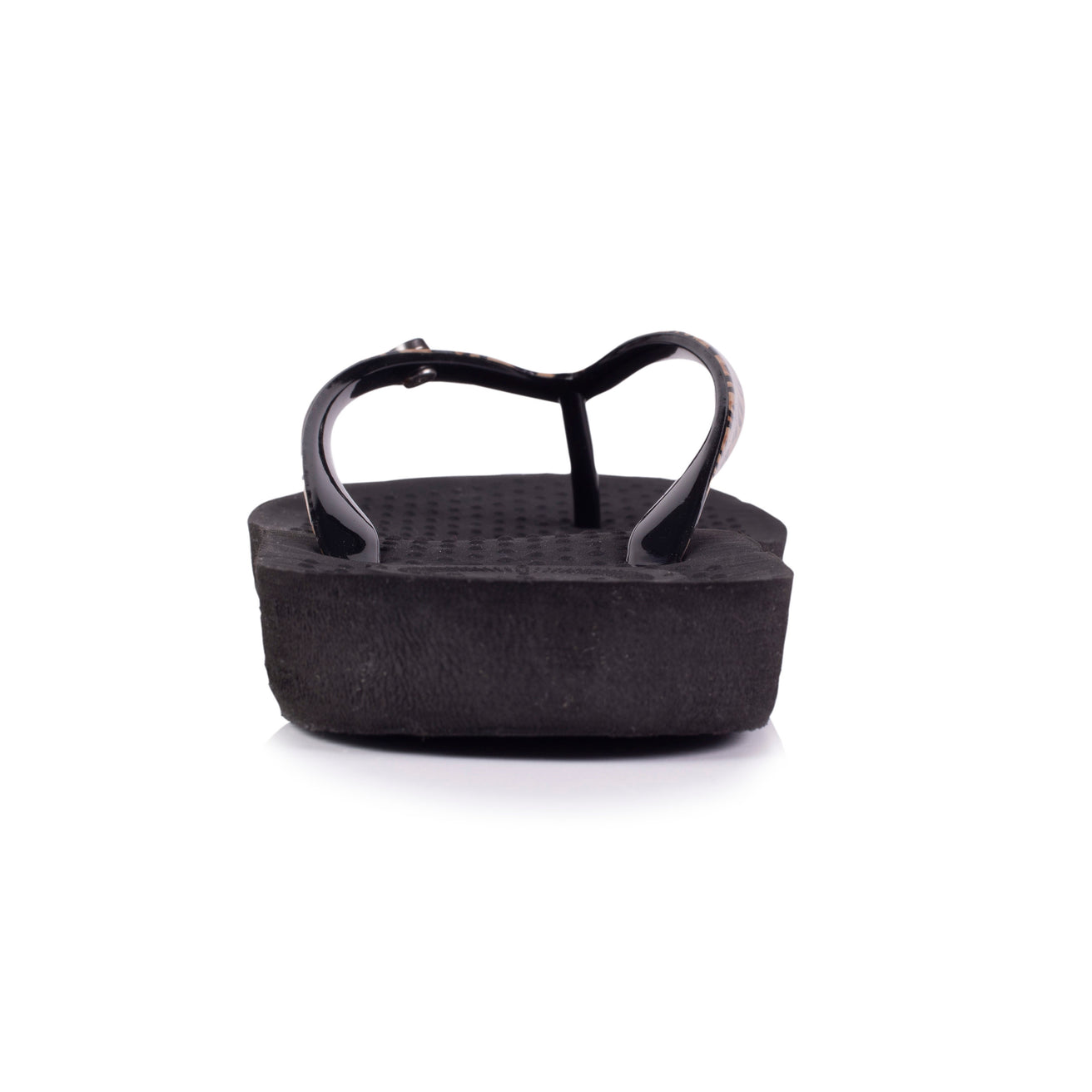 Chanclas Mujer correa estampado animal Negro
