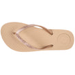 Chanclas Mujer tira purpurina Beige