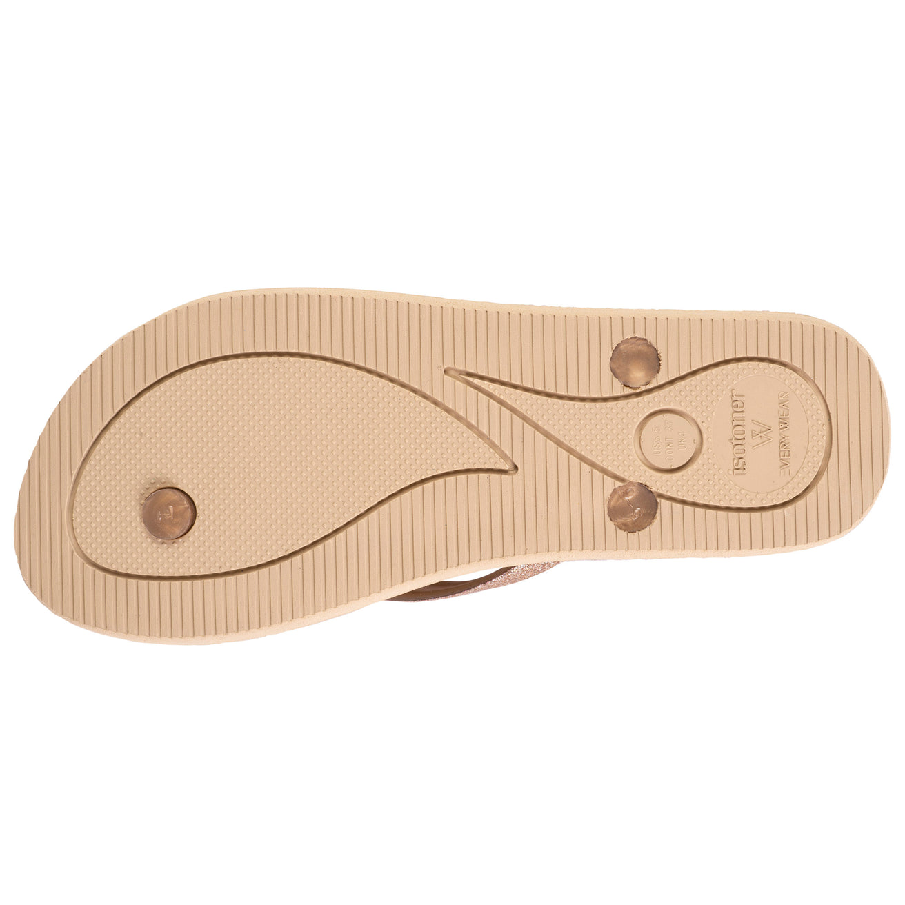 Chanclas Mujer tira purpurina Beige