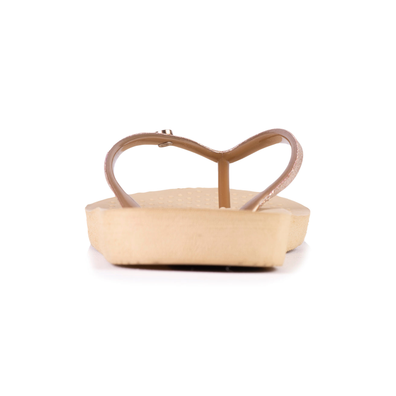 Chanclas Mujer tira purpurina Beige