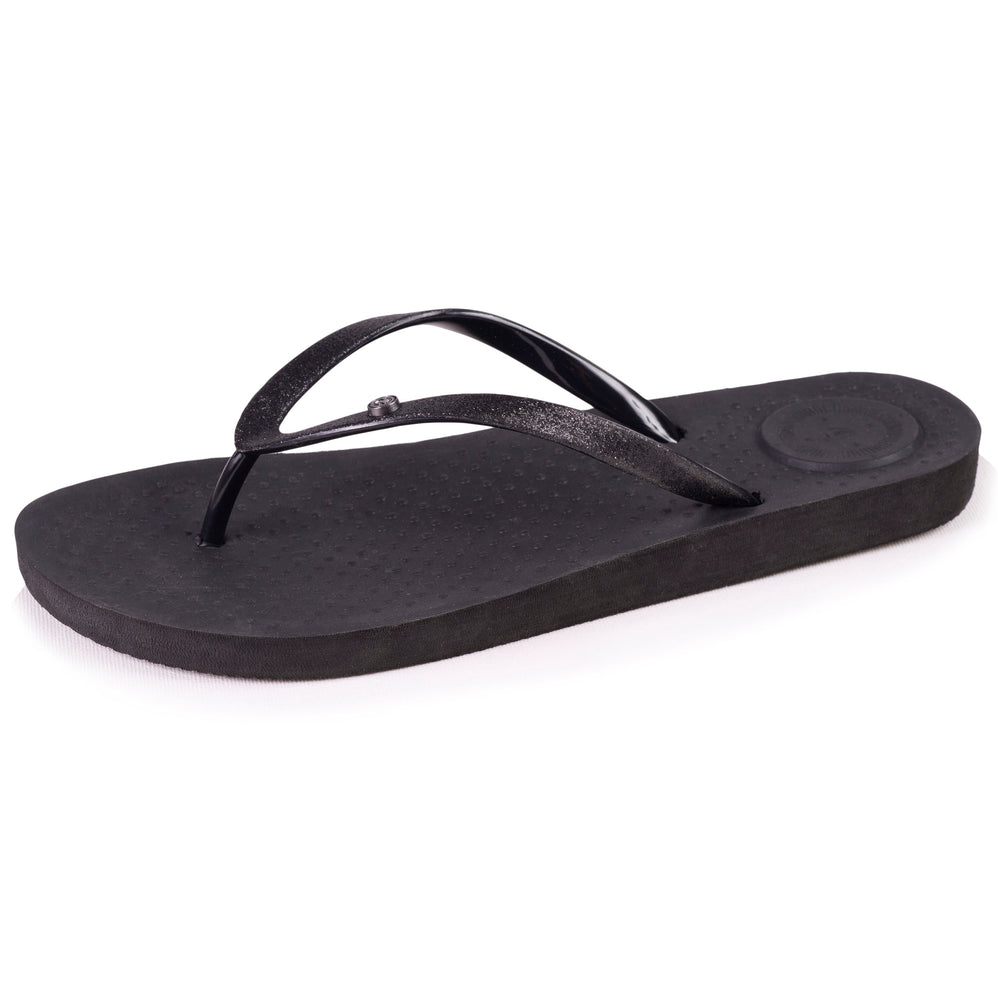 Tongs Femme tige paillettes Noir - Isotoner