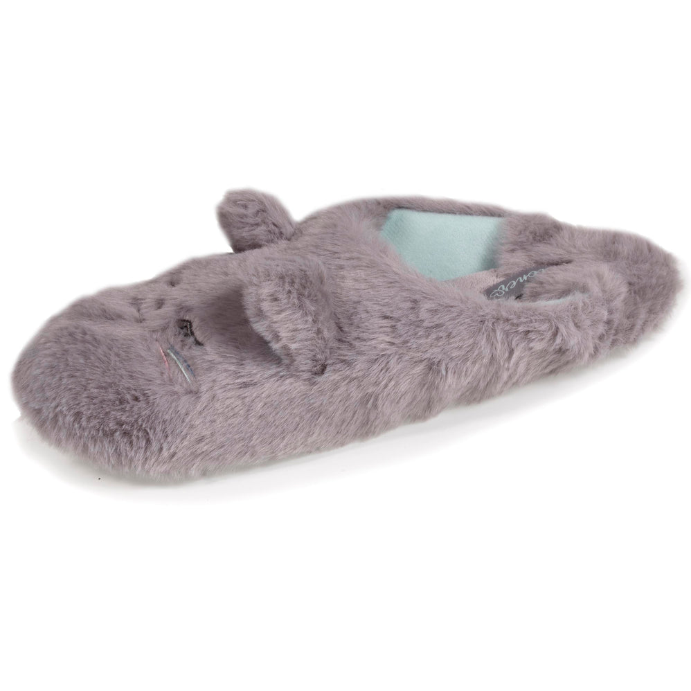 Pantuflas babucha Mujer 3D Gato Gris - Isotoner