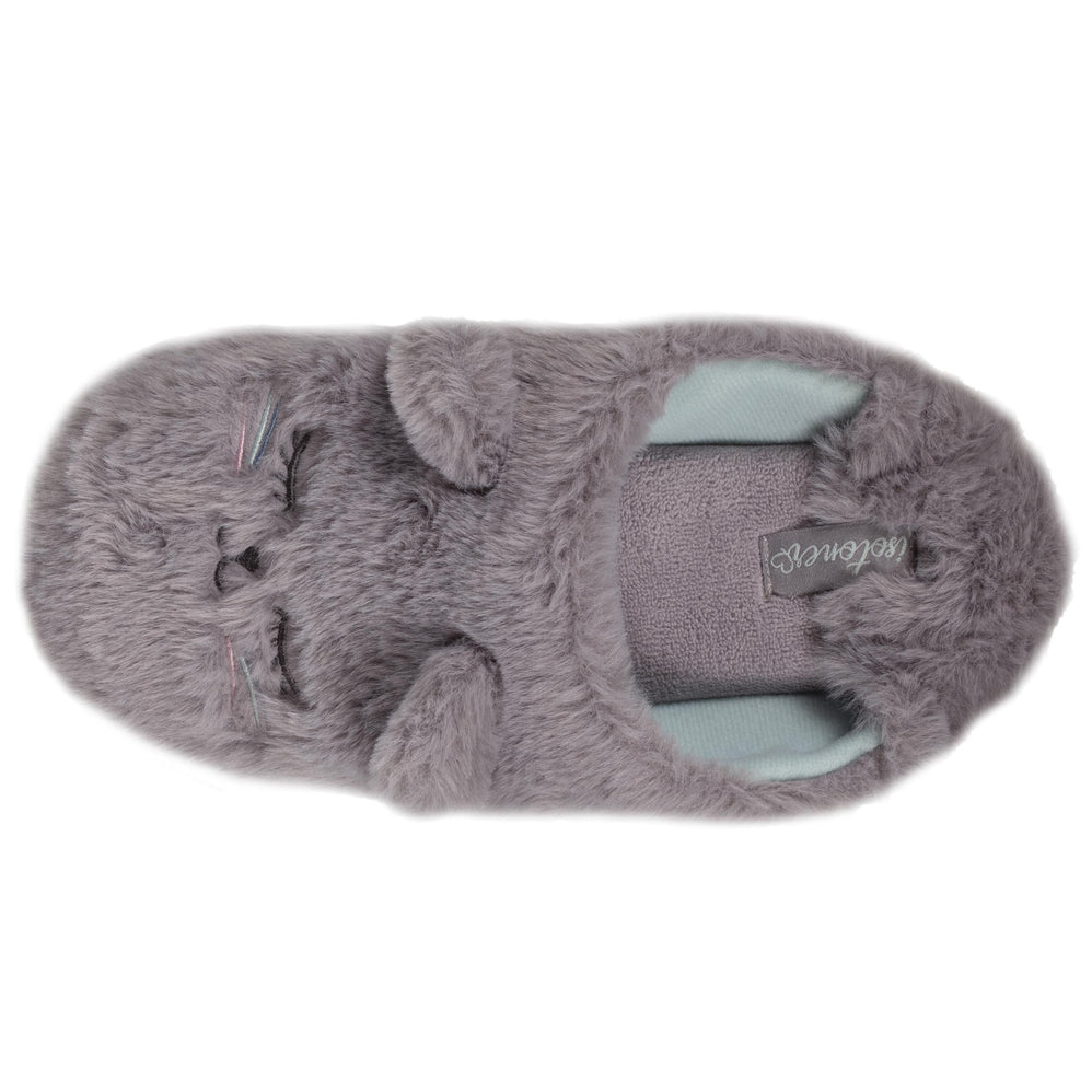 Pantuflas babucha Mujer 3D Gato Gris - Isotoner