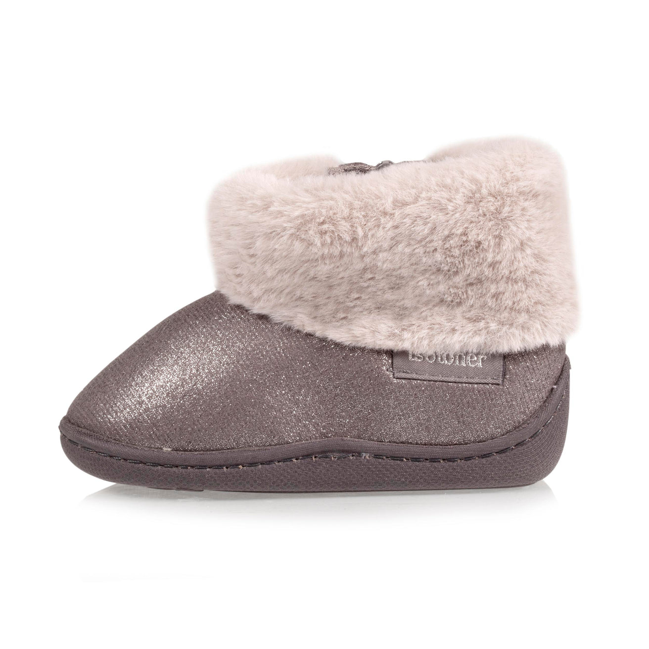 Zapatillas de casa botines cremallera Bebe Gris irisado