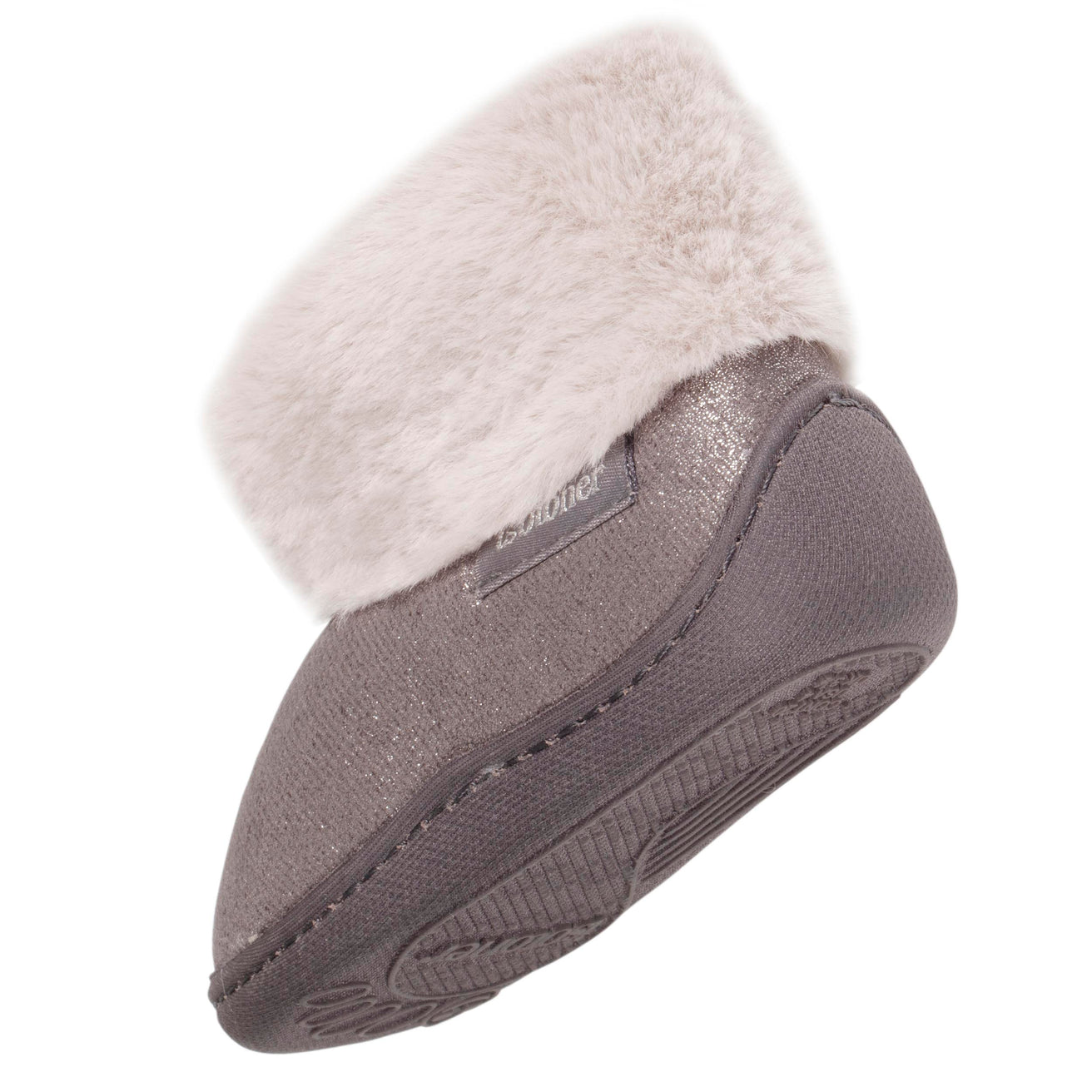 Zapatillas de casa botines cremallera Bebe Gris irisado