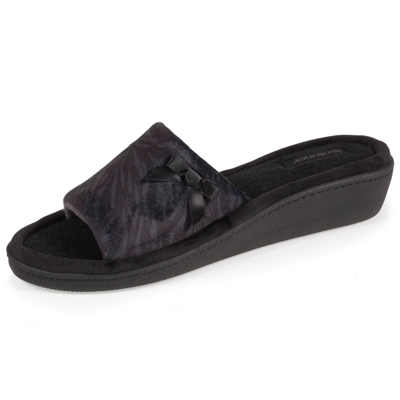 Zapatillas de casa sandalias con tacón Mujer Cebra Negro