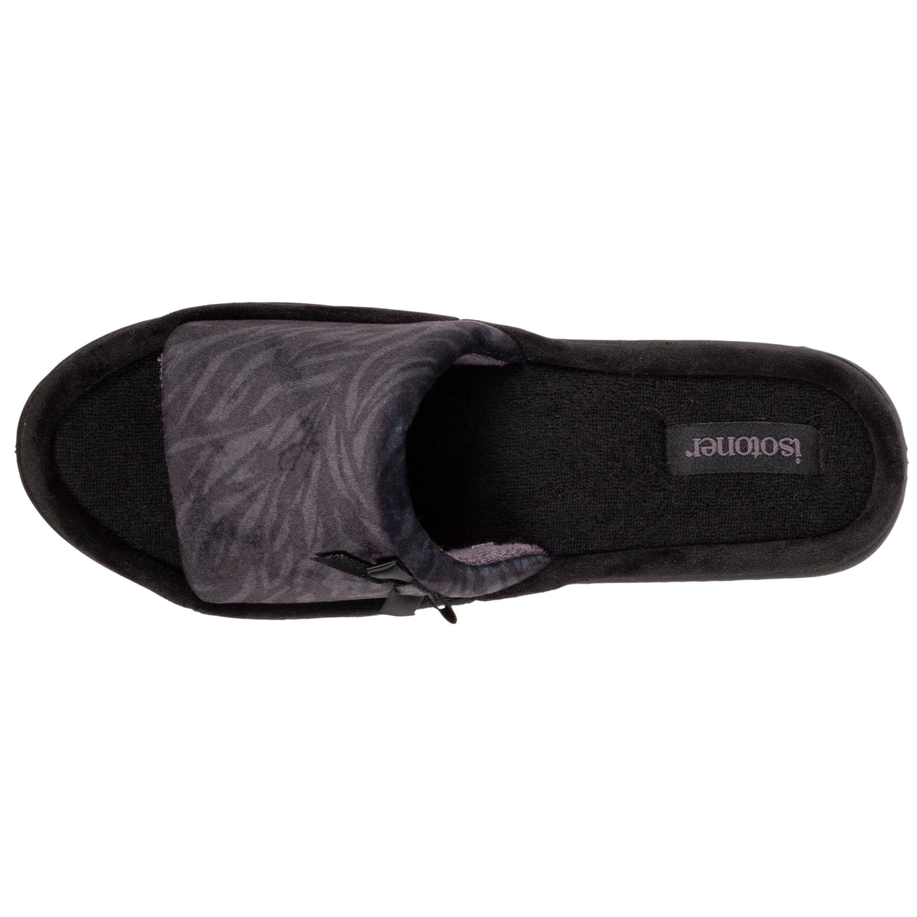 Zapatillas de casa sandalias con tacón Mujer Cebra Negro