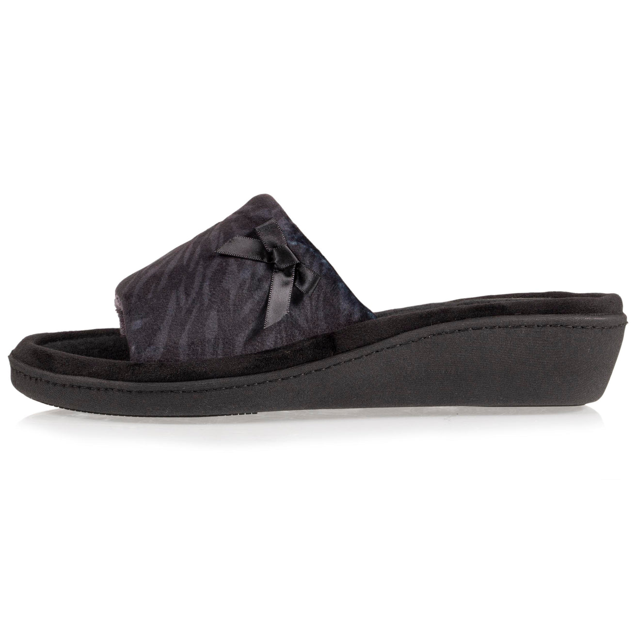 Zapatillas de casa sandalias con tacón Mujer Cebra Negro