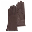 Guantes Mujer cuero forrados seda Marrón