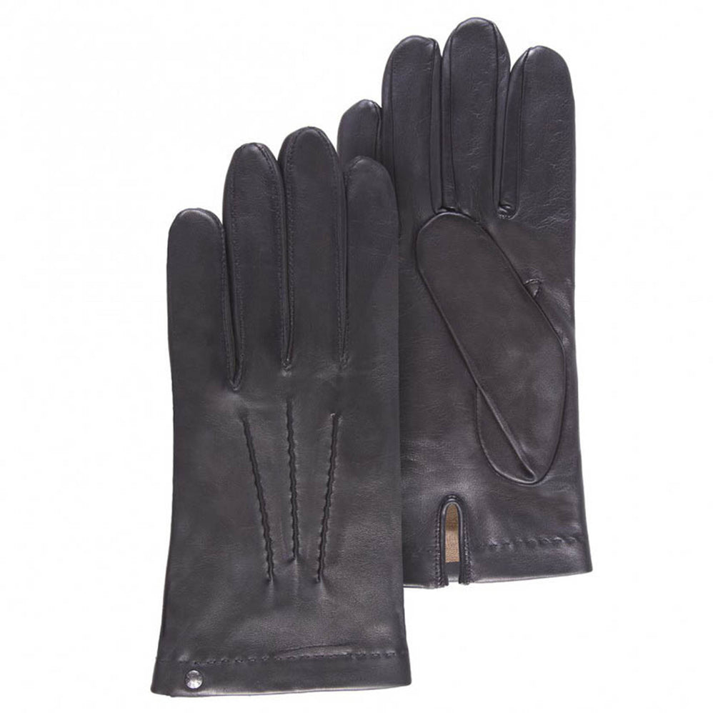 Guantes Hombre cuero de cordero y seda Negro - Isotoner