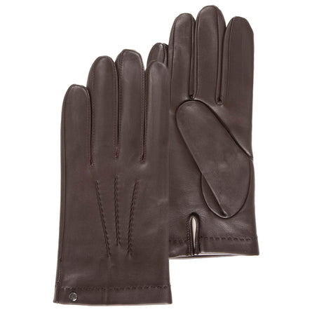 Guantes Hombre cuero de cordero y seda Marrón - Isotoner