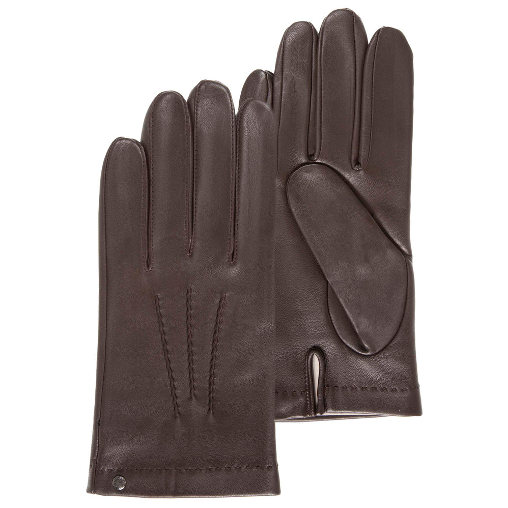 Guantes Hombre cuero de cordero y seda Marrón - Isotoner