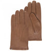 Guantes Hombre cuero/cashmere y seda Marrón caramel Isotoner