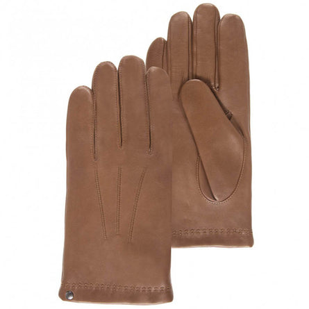 Guantes Hombre cuero/cashmere y seda Caramel - Isotoner