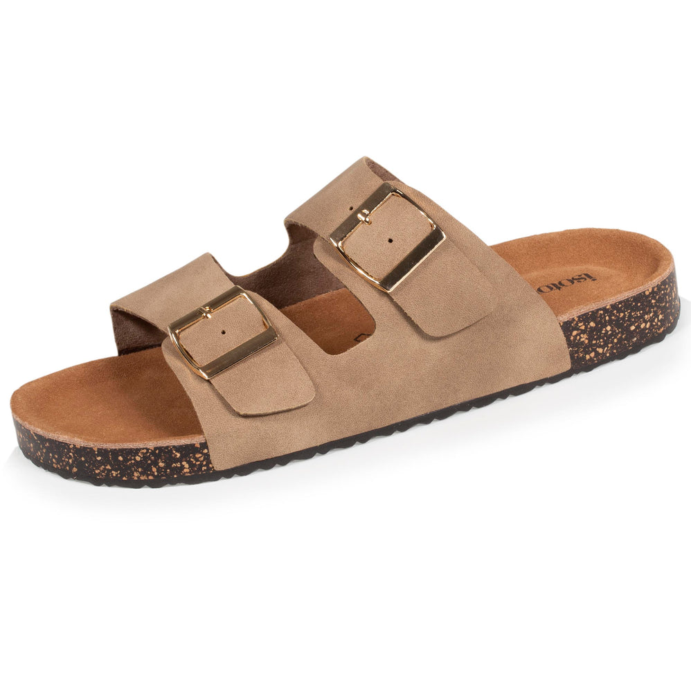 Mules sandalias Mujer Doble Correa Topo - Isotoner