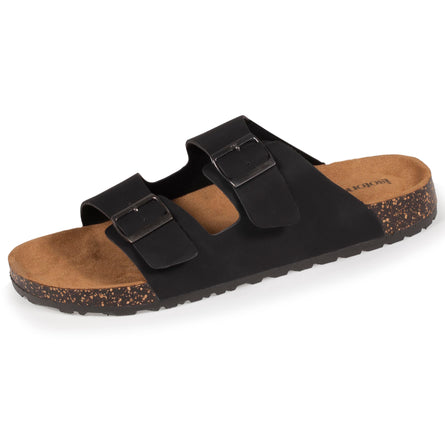 Mules sandalias Hombre Doble Correa Negro - Isotoner