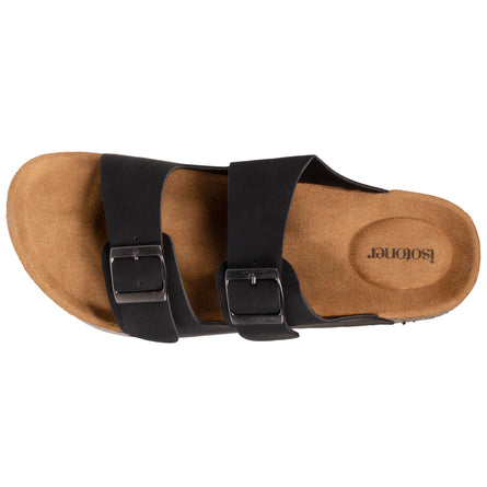 Mules sandalias Hombre Doble Correa Negro - Isotoner