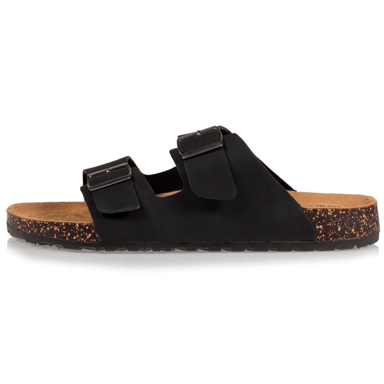 Mules sandalias Hombre Doble Correa Negro